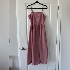 Japna Pink Gingham Midi Dress